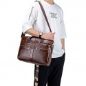 Men's Unisex Sling Bags Briefcase Crossbody Bag Nappa Leather Cowhide Zipper Vintage Daily Office & Career Brown