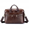 Men's Unisex Sling Bags Briefcase Crossbody Bag Nappa Leather Cowhide Zipper Vintage Daily Office & Career Brown