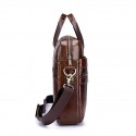 Men's Unisex Sling Bags Briefcase Crossbody Bag Nappa Leather Cowhide Zipper Vintage Daily Office & Career Brown