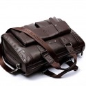 Men's Unisex Messenger Bag Briefcase PU Leather Solid Color Daily Office & Career dark brown Black Light Brown