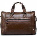 Men's Unisex Messenger Bag Briefcase PU Leather Solid Color Daily Office & Career dark brown Black Light Brown