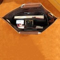 Men's Laptop Bag Briefcase Top Handle Bag Nappa Leather Cowhide Zipper Solid Color Vintage Daily Coffee