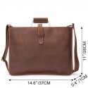 Men's Laptop Bag Briefcase Top Handle Bag Nappa Leather Cowhide Zipper Solid Color Vintage Daily Coffee