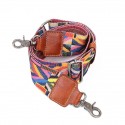 bohemian messenger bag shoulder strap retro widened leather splicing strap accessories versatile canvas woven strap