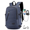 Men's Laptop Bag Backpack Solid Color Daily Office & Career Light Blue Black Dark Blue