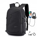 Men's Laptop Bag Backpack Solid Color Daily Office & Career Light Blue Black Dark Blue