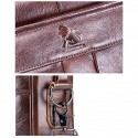 Men's Handbags Shoulder Messenger Bag Laptop Bag Briefcase Cowhide Belt Zipper Daily Formal Office & Career Black Brown / Top Handle Bag