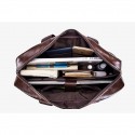 Men's Handbags Shoulder Messenger Bag Laptop Bag Briefcase Cowhide Belt Zipper Daily Formal Office & Career Black Brown / Top Handle Bag
