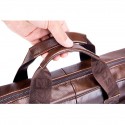 Men's Handbags Shoulder Messenger Bag Laptop Bag Briefcase Cowhide Belt Zipper Daily Formal Office & Career Black Brown / Top Handle Bag