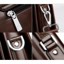 Men's Handbags Shoulder Messenger Bag Laptop Bag Briefcase PU Leather Belt Zipper Solid Color Formal Office & Career Black Brown / Top Handle Bag