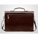 Men's Handbags Shoulder Messenger Bag Laptop Bag Briefcase PU Leather Belt Zipper Solid Color Formal Office & Career Black Brown / Top Handle Bag