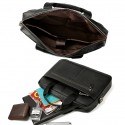 Men's Handbags Shoulder Messenger Bag Laptop Bag Briefcase Cowhide Belt Zipper Solid Color Daily Formal Office & Career Black Brown / Top Handle Bag