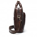 Men's Retro Leather Bag Handbags Laptop Bag Briefcase Crossbody Bag Nappa Leather Cowhide Zipper Daily Red Brown Black Brown Coffee
