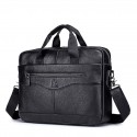 Men's Handbags Laptop Bag Briefcase Top Handle Bag Cowhide Zipper Daily Office & Career Black Brown Coffee