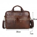 Men's Handbags Shoulder Messenger Bag Laptop Bag Briefcase Cowhide Belt Zipper Solid Color Shopping Daily Formal Brown / Top Handle Bag