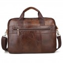 Men's Handbags Shoulder Messenger Bag Laptop Bag Briefcase Cowhide Belt Zipper Solid Color Shopping Daily Formal Brown / Top Handle Bag