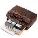 Men's Handbags Shoulder Messenger Bag Laptop Bag Briefcase Cowhide Belt Zipper Solid Color Shopping Daily Formal Brown / Top Handle Bag