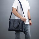 Men's Handbags Shoulder Messenger Bag Laptop Bag Briefcase PU Leather Belt Zipper Crocodile Date Outdoor Blue Black / Top Handle Bag
