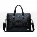Men's Handbags Shoulder Messenger Bag Laptop Bag Briefcase PU Leather Belt Zipper Crocodile Date Outdoor Blue Black / Top Handle Bag
