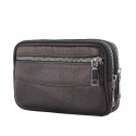 Men's Leather Bag Bum Bag Fanny Pack Mobile Phone Bag Cowhide Solid Color Outdoor Daily Holiday