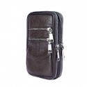 Men's Leather Bag Bum Bag Fanny Pack Mobile Phone Bag Cowhide Solid Color Outdoor Daily Holiday