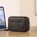 Men's Leather Bag Bum Bag Fanny Pack Mobile Phone Bag Cowhide Solid Color Outdoor Daily Holiday