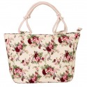 Women's Work Bag Canvas Tote Bag Canvas Floral Print Daily Outdoor Office & Career Fashion girl upgrade version Sunflower upgrade Khaki Bar Upgrade khaki flower upgrade version