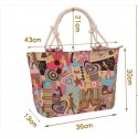 Women's Work Bag Canvas Tote Bag Canvas Floral Print Daily Outdoor Office & Career Fashion girl upgrade version Sunflower upgrade Khaki Bar Upgrade khaki flower upgrade version