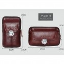 Men's Leather Bag Bum Bag Fanny Pack Mobile Phone Bag Cowhide Zipper Solid Color Daily Office & Career
