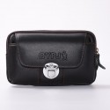 Men's Leather Bag Bum Bag Fanny Pack Mobile Phone Bag Cowhide Zipper Solid Color Daily Office & Career