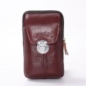 Men's Leather Bag Bum Bag Fanny Pack Mobile Phone Bag Cowhide Zipper Solid Color Daily Office & Career