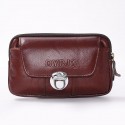 Men's Leather Bag Bum Bag Fanny Pack Mobile Phone Bag Cowhide Zipper Solid Color Daily Office & Career