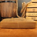Men's Briefcase Crossbody Bag Top Handle Bag Nappa Leather Cowhide Zipper Solid Color Daily Brown