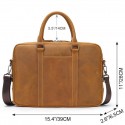 Men's Briefcase Crossbody Bag Top Handle Bag Nappa Leather Cowhide Zipper Solid Color Daily Brown