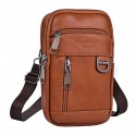 Men's Leather Bag Bum Bag Fanny Pack Coin Purse Mobile Phone Bag Cowhide Solid Color Outdoor Daily Going out