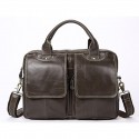 Men's Leather Bag Work Bag Messenger Bag Briefcase Nappa Leather Cowhide Zipper Solid Color Daily Office & Career