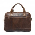 Men's Leather Bag Work Bag Messenger Bag Briefcase Nappa Leather Cowhide Zipper Solid Color Daily Office & Career
