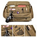 Men's Canvas Bag Messenger Bag Crossbody Bag Canvas Zipper Solid Color Daily Black Khaki Brown