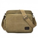 Men's Canvas Bag Messenger Bag Crossbody Bag Canvas Zipper Solid Color Daily Black Khaki Brown