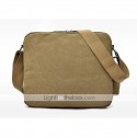 Men's Canvas Bag Messenger Bag Crossbody Bag Canvas Zipper Solid Color Daily Black Khaki Brown