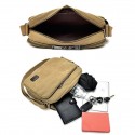 Men's Canvas Bag Messenger Bag Crossbody Bag Canvas Zipper Solid Color Daily Black Khaki Brown