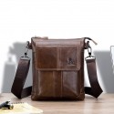 Men's Messenger Bag Shoulder Messenger Bag Crossbody Bag Nappa Leather Zipper Daily Office & Career Black Brown