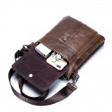 Men's Messenger Bag Shoulder Messenger Bag Crossbody Bag Nappa Leather Zipper Daily Office & Career Black Brown