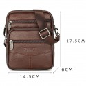 Men's Messenger Bag Leather Shoulder Messenger Bag Crossbody Bag Cowhide Zipper Solid Color Daily Coffee Brown