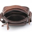 Men's Retro Leather Bag Crossbody Bag Nappa Leather Cowhide Zipper Plain Daily Going out Black Dark Coffee