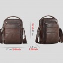 Men's Retro Leather Bag Crossbody Bag Nappa Leather Cowhide Zipper Plain Daily Going out Black Dark Coffee