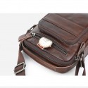 Men's Retro Leather Bag Crossbody Bag Nappa Leather Cowhide Zipper Plain Daily Going out Black Dark Coffee