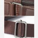Men's Retro Leather Bag Crossbody Bag Nappa Leather Cowhide Zipper Plain Daily Going out Black Dark Coffee