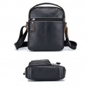 Men's Cowhide Leather Messenger Bag Shoulder Messenger Bag Crossbody Bag Daily Outdoor Black Brown