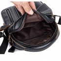 Men's Cowhide Leather Messenger Bag Shoulder Messenger Bag Crossbody Bag Daily Outdoor Black Brown
